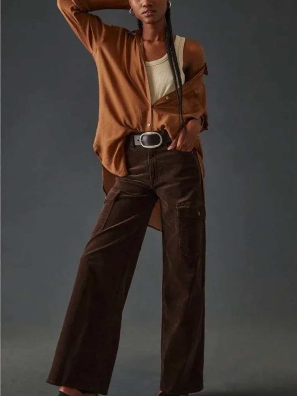 MOTHER The Undercover Cargo Sneak Corduroy Pants in Hopscotch